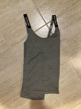 Nike Gray Scoop Tank with 'Just Do It' Logo Straps